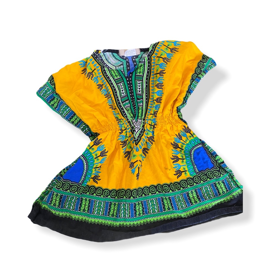 Bright Yellow Tribal Print T-shirt Dashiki